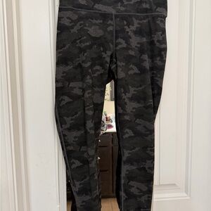 Fabletics PowerHold Black & Charcoal Camo Leggings